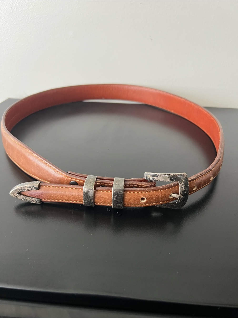 Alexander’s Sterling Silver Ranger Belt | Top Grain Cowhide | Size 38 | USA